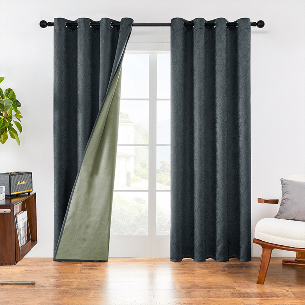 Curtains thickened high gram insulation single side velvet